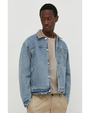 Abercrombie & Fitch kurtka jeansowa męska kolor niebieski przejściowa
