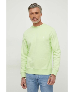 Calvin Klein Jeans bluza męska kolor zielony gładka
