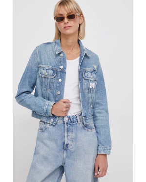 Calvin Klein Jeans kurtka jeansowa damska kolor niebieski przejściowa