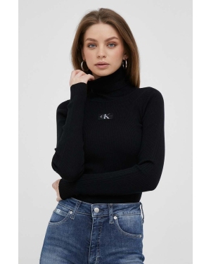 Calvin Klein Jeans sweter damski kolor czarny z golfem