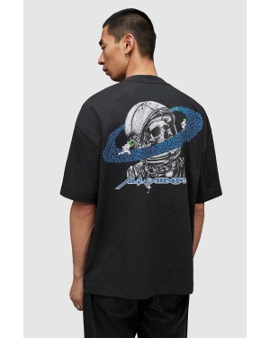 AllSaints t-shirt bawełniany Saturnalien męski kolor czarny z nadrukiem