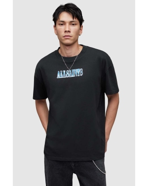 AllSaints t-shirt bawełniany Quasar męski kolor czarny z nadrukiem