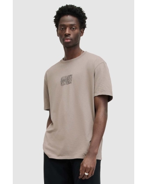 AllSaints t-shirt bawełniany VARDEN męski kolor beżowy z nadrukiem
