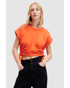 AllSaints bluzka bawełniana MIRA kolor pomarańczowy gładka