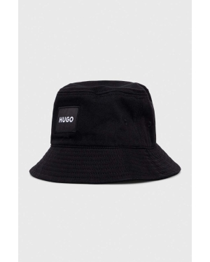 HUGO kapelusz bawełniany kolor czarny bawełniany