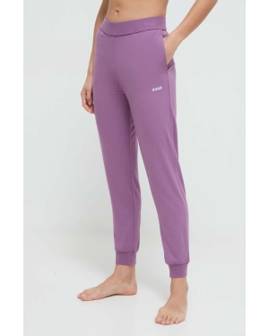 HUGO spodnie lounge kolor fioletowy