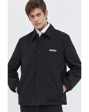 HUGO kurtka koszulowa kolor czarny przejściowa