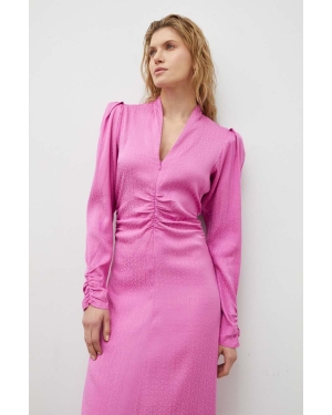Gestuz sukienka kolor różowy maxi rozkloszowana