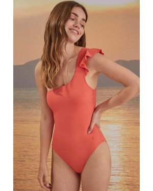 women'secret jednoczęściowy strój kąpielowy PERFECT FIT SUMMER kolor czerwony lekko usztywniona miseczka 5525830