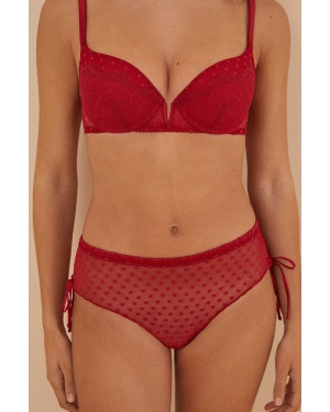 women'secret brazyliany XMAS RED kolor czerwony z koronki 5356453