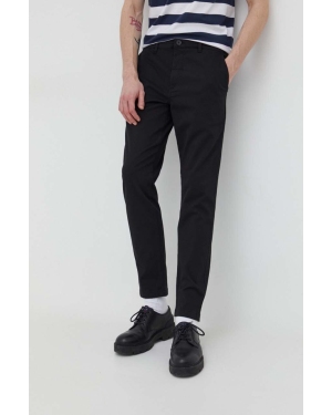 Solid spodnie męskie kolor czarny proste