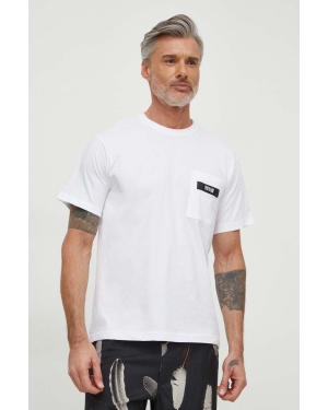 Versace Jeans Couture t-shirt bawełniany męski kolor biały gładki
