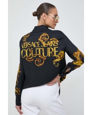 Versace Jeans Couture koszula damska kolor czarny regular z kołnierzykiem klasycznym