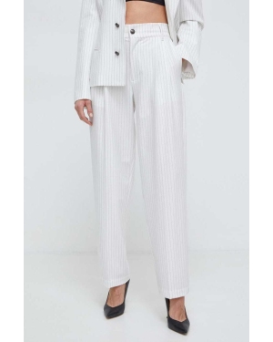 Versace Jeans Couture spodnie damskie kolor biały szerokie high waist