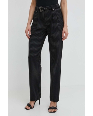 Versace Jeans Couture spodnie damskie kolor czarny proste high waist