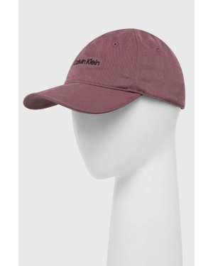 Calvin Klein Performance czapka z daszkiem CK Athletic kolor fioletowy z nadrukiem