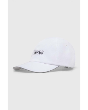 Calvin Klein Performance czapka z daszkiem kolor biały z aplikacją