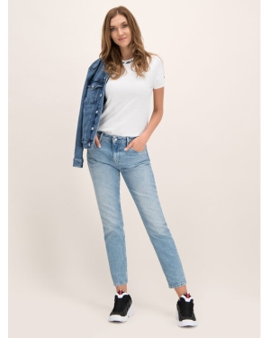 Tommy Jeans T-Shirt Branded Neck DW0DW07354 Biały Regular Fit