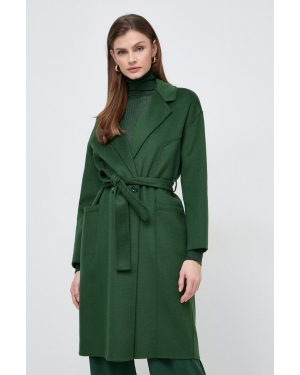 Patrizia Pepe płaszcz wełniany kolor zielony przejściowy