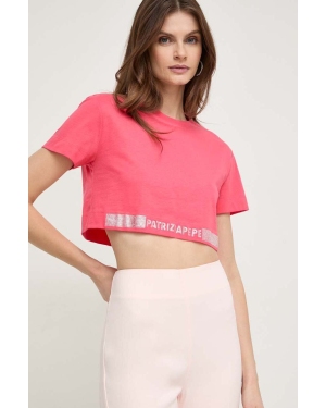 Patrizia Pepe t-shirt bawełniany damski kolor różowy