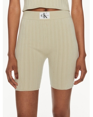 Calvin Klein Jeans Szorty materiałowe Label J20J223138 Zielony Slim Fit