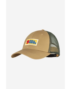 Fjallraven czapka z daszkiem Vardag kolor brązowy z aplikacją F78139.232-232