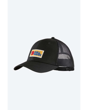 Fjallraven czapka z daszkiem Vardag kolor czarny z aplikacją F78139-555