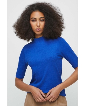 Medicine t-shirt damski kolor niebieski z półgolfem