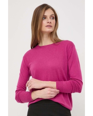 Weekend Max Mara sweter wełniany damski kolor różowy lekki 2415361041600