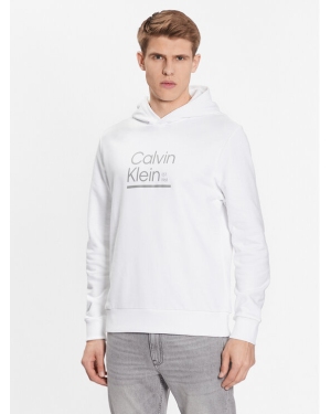 Calvin Klein Bluza Contrast Line Logo K10K111569 Biały Regular Fit