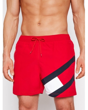 Tommy Hilfiger Szorty kąpielowe Sf Medium Drawstring UM0UM02048 Czerwony Slim Fit