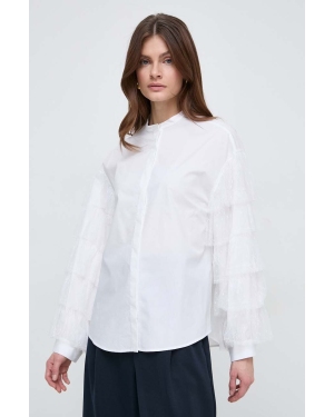 Twinset koszula bawełniana damska kolor biały relaxed