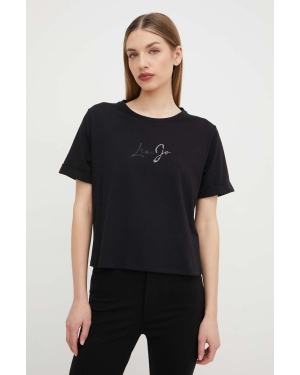 Liu Jo t-shirt damski kolor czarny