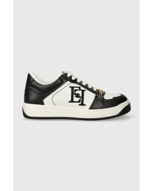 Elisabetta Franchi sneakersy skórzane kolor czarny SA54G41E2 SA54G41E2