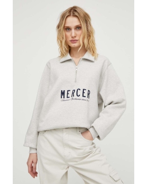 Mercer Amsterdam bluza bawełniana kolor szary z nadrukiem