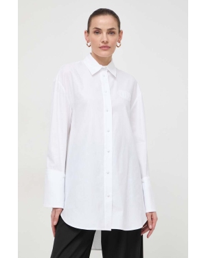 Twinset koszula bawełniana damska kolor biały relaxed z kołnierzykiem klasycznym