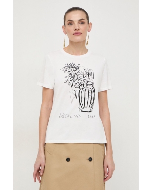 Weekend Max Mara t-shirt bawełniany damski kolor biały 2415971051600