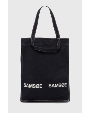 Samsoe Samsoe torba bawełniana SALUCCA kolor czarny U24100002