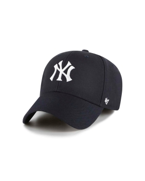 47brand czapka z daszkiem z domieszką wełny MLB New York Yankees kolor granatowy z aplikacją B-MVPSP17WBP-NYC