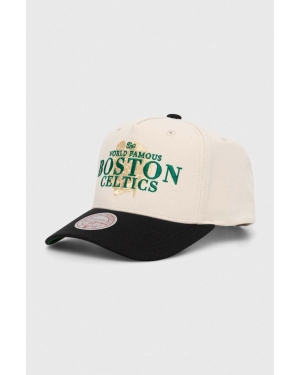 Mitchell&Ness czapka z daszkiem NBA BOSTON CELTICS kolor beżowy wzorzysta