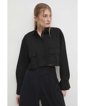 Answear Lab koszula bawełniana damska kolor czarny relaxed z kołnierzykiem klasycznym