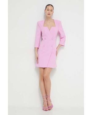 Blugirl Blumarine sukienka kolor różowy mini prosta RA4128.T3191