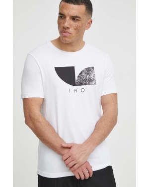 IRO t-shirt bawełniany męski kolor biały z nadrukiem