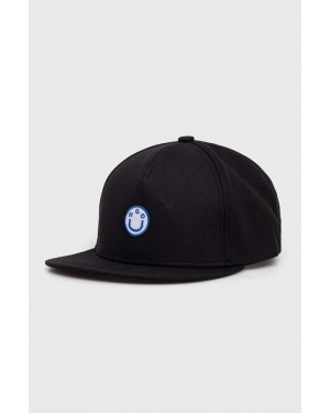 Hugo Blue czapka z daszkiem bawełniana kolor czarny z aplikacją 50522281