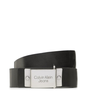 Calvin Klein Jeans Pasek Męski Plaque Lthr Belt 40mm K50K510474 Czarny