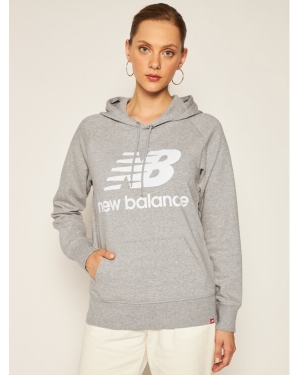 New Balance Bluza Esse po Hoodie NBWT0355 Szary Relaxed Fit
