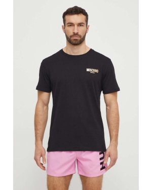 Moschino Underwear t-shirt plażowy bawełniany kolor czarny z nadrukiem