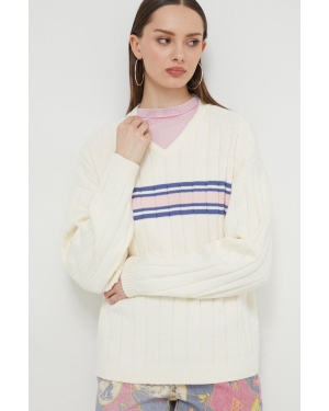 Guess Originals sweter bawełniany kolor beżowy