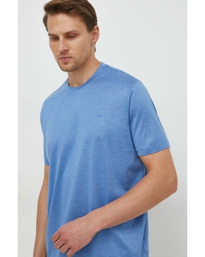 Paul&Shark t-shirt bawełniany męski kolor niebieski gładki
