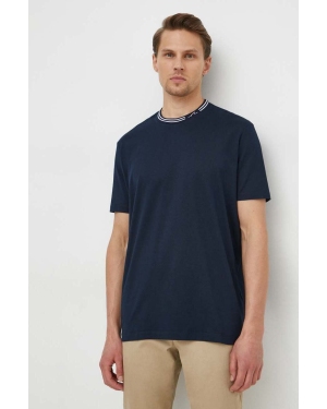 Paul&Shark t-shirt bawełniany męski kolor granatowy gładki
